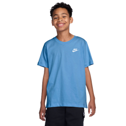 Boys' Grade School - Nike NSW EMB Futura T-Shirt  - White/Football Blue