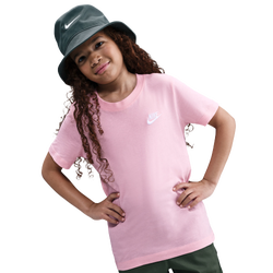 Boys' Grade School - Nike NSW EMB Futura T-Shirt  - Medium Soft Pink/White