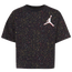 Jordan Color Mix Speckle AOP Short Sleeve T-Shirt - Girls' Grade School Black/Multi