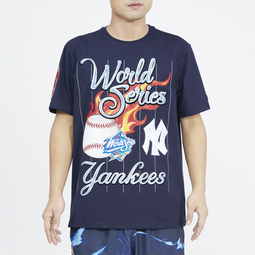 

Pro Standard Mens Pro Standard Yankees Chrome T-Shirt - Mens Navy/White Size S