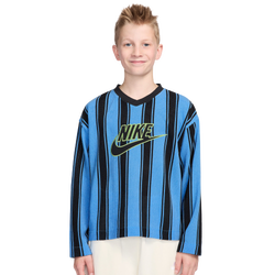 Boys' Grade School - Nike NSW Mesh L/S Jersey Top  - University Blue/Black