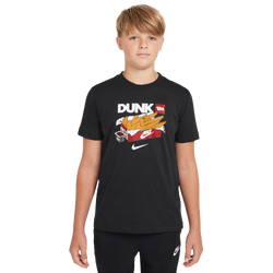 Boys' Grade School - Nike NSW Dunk T-Shirt  - Black/White