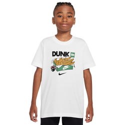Boys' Grade School - Nike NSW Dunk T-Shirt  - White/Green