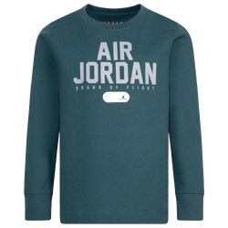 Boys' Preschool - Jordan PE Classics Long Sleeve T-Shirt - White/Green