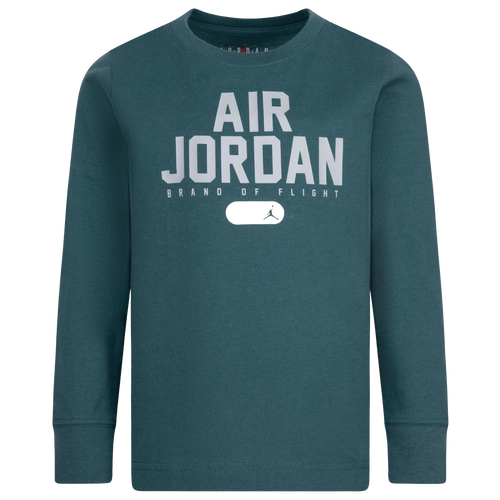 Jordan Boys PE Classics Long Sleeve T Shirt Boys Preschool White Green Size 4