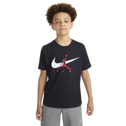 Boys' Grade School - Jordan Jumpman Swoosh Intersection  - White/Black