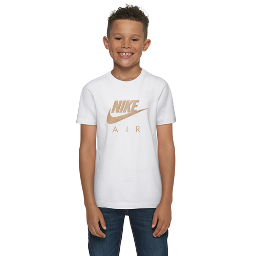 

Boys Nike Nike Air Logo T-Shirt - Boys' Grade School White/Gold Size M