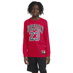 Boys' Grade School - Jordan Practice Flight Long Sleeve T-Shirt  - Red/White