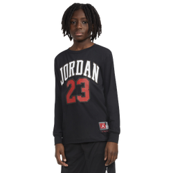 Boys' Grade School - Jordan Practice Flight Long Sleeve T-Shirt  - Black/Red