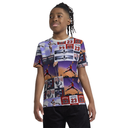 Boys' Grade School - Jordan Posterized Air Short Sleeve T-Shirt  - Multi/White