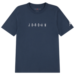 Boys' Grade School - Jordan Wordmark Emblem Crew  - Blue/Multi