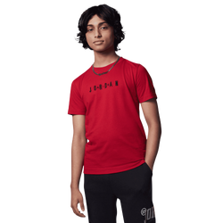 Boys' Grade School - Jordan Wordmark Emblem Crew  - Red/Black