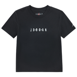 Boys' Preschool - Jordan Wordmark Emblem Crew  - Black/White