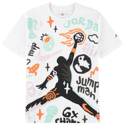 Boys' Grade School - Jordan AJWT Merch Short Sleeve T-Shirt  - White/Multi