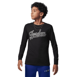 Boys' Grade School - Jordan Major League Long Sleeve T-Shirt  - Black/White