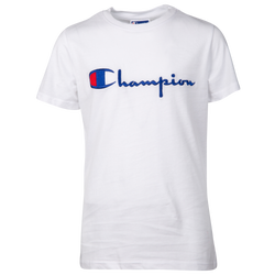 Boys' Grade School - Champion Script Tee - White/Black