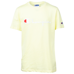 Boys' Grade School - Champion Script Tee  - Yellow/White