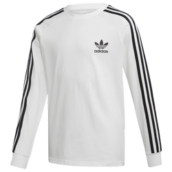 Grade School - adidas Originals 3 Stripe Long Sleeve T-Shirt - White/Black