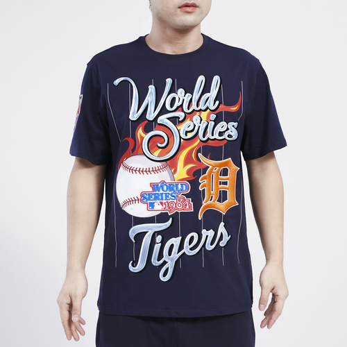 

Pro Standard Mens Pro Standard Tigers Chrome T-Shirt - Mens Navy/White Size L