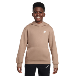 Garçons, Scolaire - Nike Chandail à capuchon en molleton NSW Club LBR - Chanvre/Blanc
