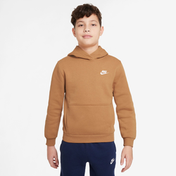 Boys' Grade School - Nike NSW Club LBR Fleece Hoodie - Flax/White