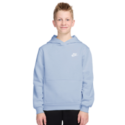Boys' Grade School - Nike NSW Club LBR Fleece Hoodie  - Hydrogen Blue/White