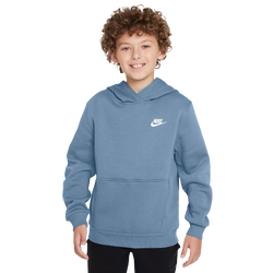 Boys' Grade School - Nike NSW Club LBR Fleece Hoodie  - Worn Blue/White