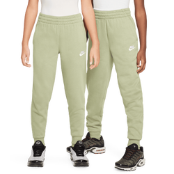 Boys' Grade School - Nike NSW Club LBR Fleece Joggers  - Oil Green/White