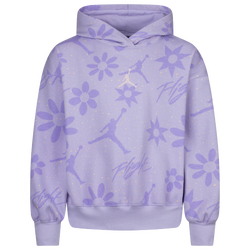 Girls' Grade School - Jordan Floral Flight AOP Pullover Hoodie - Violet Frost/Purple