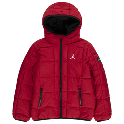 Boys' Grade School - Jordan Essential Medium Weight Puffer Jacket  - White/Red