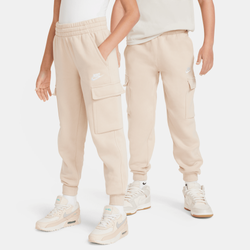 Boys' Grade School - Nike NSW Club Fleece LBR Cargo Pants - Sanddrift/White