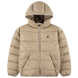 Boys' Grade School - Jordan Brooklyn Puffer Jacket  - Tan/White