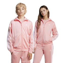 Girls' Grade School - adidas Firebird Track Top - Semi Pink/White