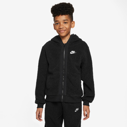 Boys' Grade School - Nike Club Fleece Full-Zip  - White/Black