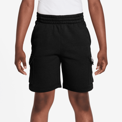 Boys' Grade School - Nike NSW Club Fleece Cargo Shorts - White/Black/Black