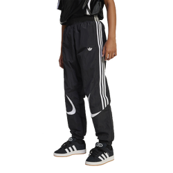 Boys' Grade School - adidas Woven Track Pants - Black/White