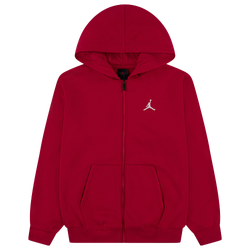 Boys' Grade School - Jordan Brooklyn Fleece Full Zip Hoodie  - Red/White