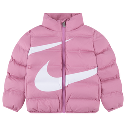 Girls' Toddler - Nike Wrap Swoosh Debossed Quilt Jacket - Pink/White