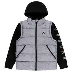 Boys' Grade School - Jordan 2 Fer Jacket  - Grey/Black