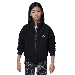 Girls' Grade School - Jordan Jumpman Sherpa Jacket - Black/White