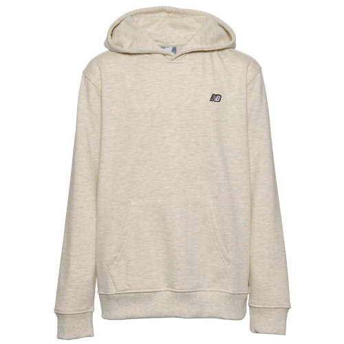 Boys New Balance Back Stacked Logo Hoodie - Boys' Grade School Tan/Brown Size S