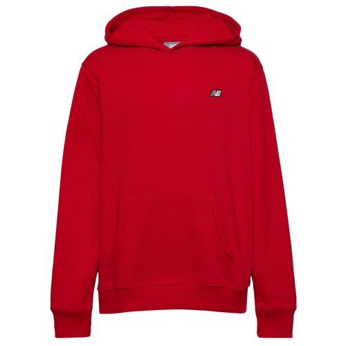 Boys New Balance Back Stacked Logo Hoodie - Boys' Grade School Red/Black Size M