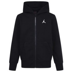 Boys' Grade School - Jordan Brooklyn Full-Zip Hoodie - Black/White