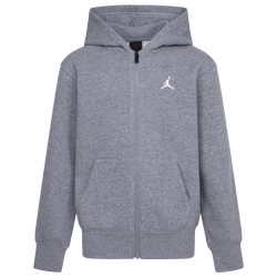 Boys' Grade School - Jordan Brooklyn Full-Zip Hoodie - Grey/White