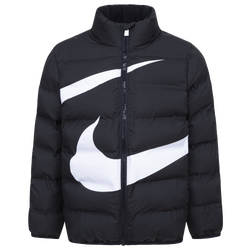 Boys' Preschool - Nike Wrap Swoosh Debossed Quilt Jacket - Black/White