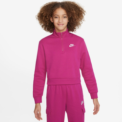 Girls' Grade School - Nike Club Half-Zip Fleece Hoodie  - Pink/Gold