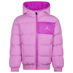 Girls' Preschool - Jordan Essential Midweight Puffer Jacket - Pink/White