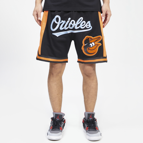

Pro Standard Mens Pro Standard Orioles Chrome Fleece Shorts - Mens Black/Orange Size XL