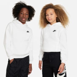 Boys' Grade School - Nike NSW Club LBR Fleece Hoodie - Black/White