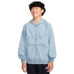 Boys' Grade School - Nike NSW WR Denim Full Zip Jacket  - Light Armory Blue/Light Armory Blue